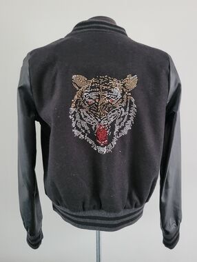 Bomber Jacket With Tiger Print Size M